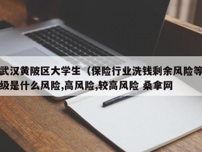 台州武汉黄陂区大学生（保险行业洗钱剩余风险等级是什么风险,高风险,较高风险 桑拿网